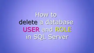 How to delete a database USER and ROLE from SQL Server
