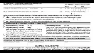 California application for Disabled person placard or plates reg 195-Step by Step