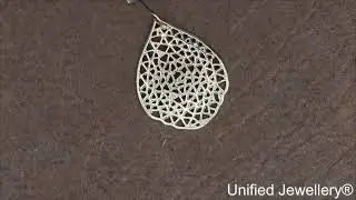 Gold Tone Filigree Leaf Drop Dangle Earrings Lightweight Unified Jewellery B21