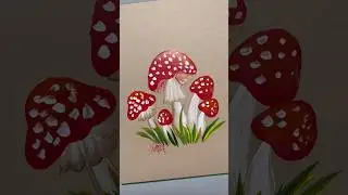 How to paint a mushroom 🍄#onestrokepainting #painting #shorts