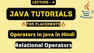 Relational operators in java (Hindi) || relational operators in java