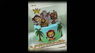 VANILA NUTELLA HEZLNUT CAKE 🎂🎉#junglethemecake #youtubeshorts #pureveg #homemade #fresh #yummy