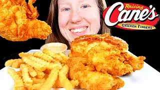 ASMR RAISING CANES TENDERS MUKBANG EATING SOUNDS