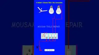 4 Switch 1 Socket With 1 Celling Fan | 2 Bulb Connection | #switch#bulb#connection#ytshorts#shorts