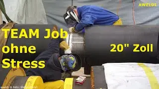 Weldingteam Rohrschwei&szlig;er Welding Team in der Fernw&auml;rme DN500 Baustelle ohne Stress YT Channel FHD