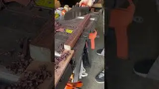 Removing East Indian Rosewood snipe with a Veritas hand plane
