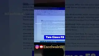 Use of F8 Key in MS Word | Function Key #excelwalesir #ytvideoshorts #word #tricks #function #key
