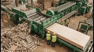 Inside the Recycle Wood Factory - How Wood Waste Becomes MDF Boards (Full Process)
