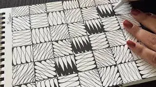 127. Black🖤 wiggly〰️〰️ lines 📈📉 pattern🕊️♾️😅... #artreels #artreel #creativeart #artobsessed 