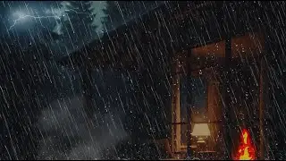 Heavy Rain at Night for Deep Sleep 🌙 Cozy Window View | Relaxing Rain Sounds