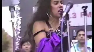 Cyre performs at the Atlantic Antic Bkyln / Eddie Rivera of RPBC with Z-100 FM NYC Circa: 1988