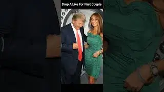 Melania trump is in green dress with trump #melania #trump #shorts