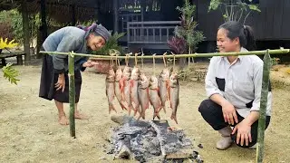 The old woman eagerly awaited the smoked fish prepared by the homeless girl.