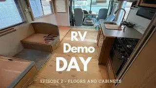 RV Demo Day | Flooring and Cabinet Removal in 1999 Fleetwood Flair | Preparing for Custom Makeover