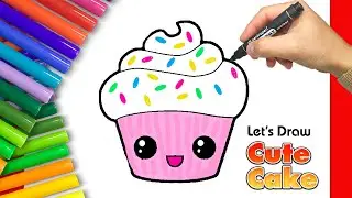 How to Draw Cake | Как нарисовать пирожное | C for Cake | Cartoon art for kids | Draw Me TV