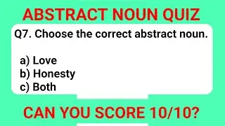Abstract Noun /Abstract Noun Quiz / English Abstract Nouns / Noun / Learn English / Grammar  Test