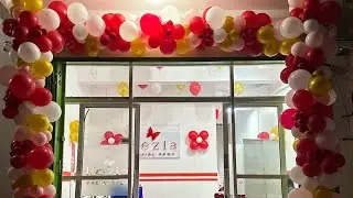 DIY DEKORASI RUANGAN & BALON GATE OPENING KEZIA FACIAL PONOROGO #balondekorasi #dekorasibalon #mrjby