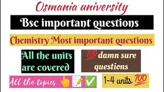 💯SURE OU CHEMISTRY IMPORTANT QUESTIONS ||Damnsure questions||2nd year 3rd sem important questions||