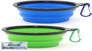 Dog Bowl Pet Collapsible Bowls 2 Pack for Cats Dogs Portable Pet Review