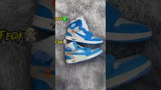 Real Vs Fake Off-White UNC 💙 Jordan 1 #sneakerhead #sneakers #viral