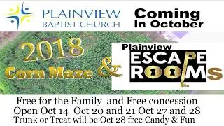 2018 corn maze Plainview Baptist Church