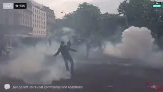 More footage of clashes in France on May Day with Antifa and German Police forces