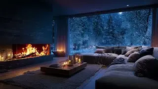 Cozy Winter Night &ndash; Fireplace Crackling and Snowfall Sounds for Deep Sleep & Christmas Relaxation