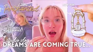 Launching a Huge Market & A New Pin AT THE SAME TIME 🤯 STUDIO VLOG | Emily Harvey Art