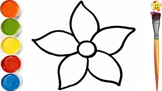 How To Draw A Flower 🌸 For Beginner || Beautiful Flower Drawing Step By Step || Coloring Flower.#6