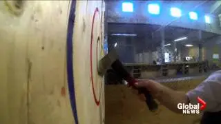 Axe throwing craze grows in western Canada