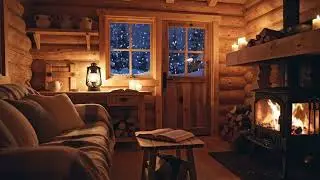 Winter Sanctuary: Deep Sleep in a Cozy Log Cabin | Fireplace & Blizzard Ambience