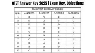 OTET Answer Key 2025 | Exam Key, Objections