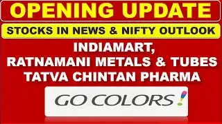 GO COLORS SHARE | INDIAMART SHARE | RATNAMANI METALS & TUBES SHARE| TATVA CHINTAN SHARE | NIFTY