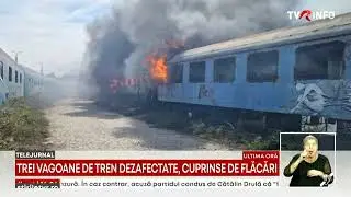 Incendiu la trei vagoane de tren dezafectate din gara București-Basarab