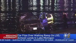 Car Flips Over Walking Ramp On LSD, Almost Lands In Lake Michigan