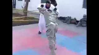 American soldier teaches Afghan police officers how to handle difficult situations(Gone wrong)