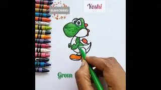 #yoshi from Super MARIO drawing easy #stepbystepcoloring #drawing #yoshi #marioart #mariobros