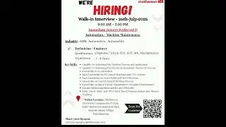 Chennai motherson company job opening #foxconn #job #automation #automobile