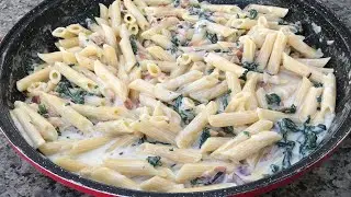 Macarrão ao Molho de Espinafre | Fica Muito Cremoso | Delícias da Eleni