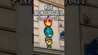PIXEL ART invaders Rue Montorgueil in Paris