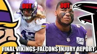 FINAL Vikings-Falcons Injury Report: Darrisaw, Van Ginkel, Okudah OUT. Harrison Questionable