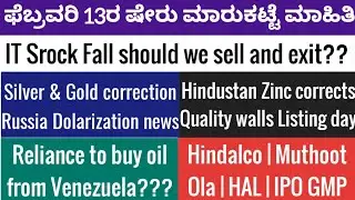IT Stocks Crashing| Hindalco| Muthoot| HAL| Reliance | Gold Silver fall| Ola | Market correction|IPO
