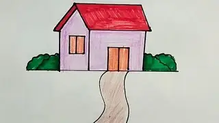 How To Draw A Beautiful House Scenery Drawing 