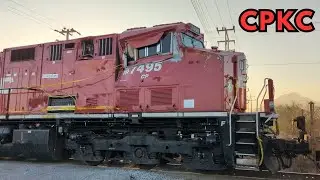 CPKC ACCIDENTADA Y 9 TRENES MAS EN MONTERREY NL 🚂🌄 / SD70ACU 
