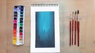 Paint with me: deep sea abyss (watercolor)
