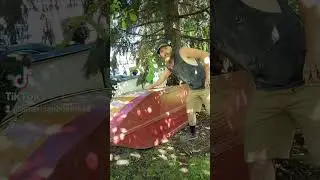 cutting mini boat in half to see water damage!