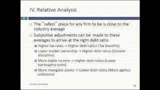 Session 19: APV & Relative Analysis - Capital Structure