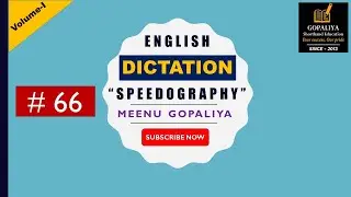 Speedography English Shorthand Dictation 66 | 80 WPM | GD Bist