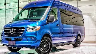 Mercedes-Benz Sprinter Extended 3500XD|Full Blue Luxury CamperVan Interior|Bed,Kitchen&Bathroom Tour