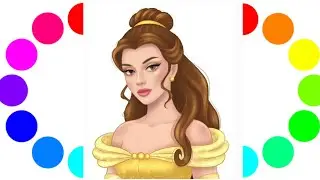 How to draw Princesses Disney - Belle for Beginners - Step by step - Disney Princess Drawing